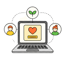 Illustration of giving through a digital platform