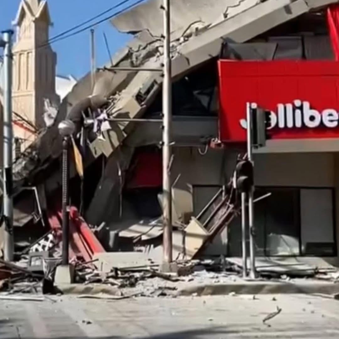 Damaged structures in the affected area following the Mindanao earthquake